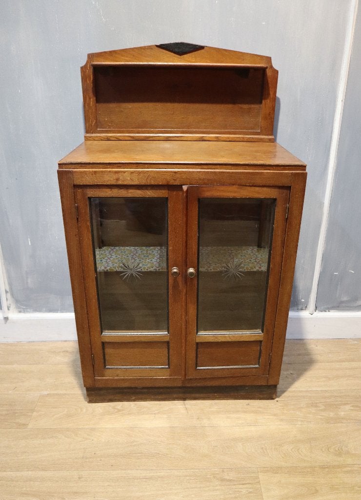 Art Deco theekastje, vitrinekastje, Huis en Inrichting, Ophalen, Gebruikt, 50 tot 100 cm, Glas