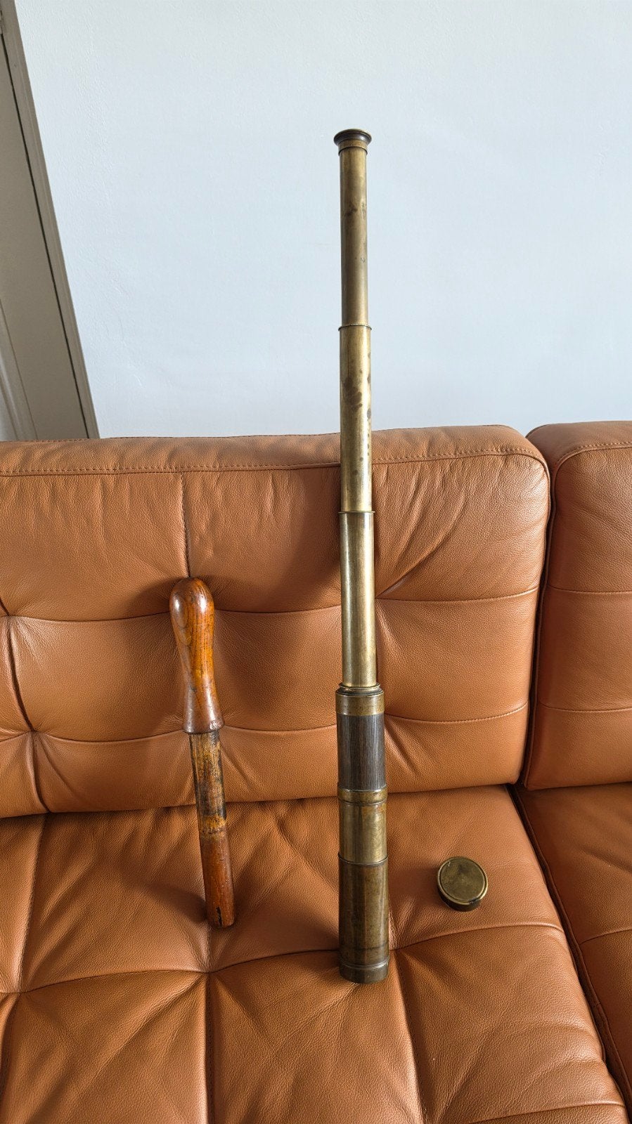 Nautisch lot: antieke verrekijker & scheepskavelnagel, Antiek en Kunst, Ophalen of Verzenden