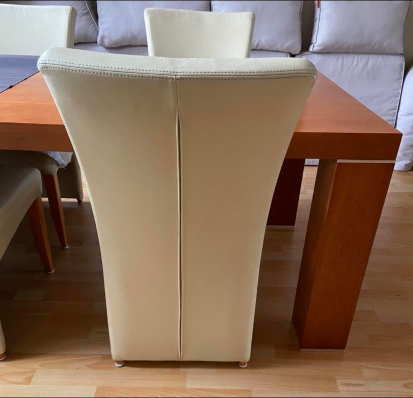 4 leren eetkamerstoelen, Ophalen, Zo goed als nieuw