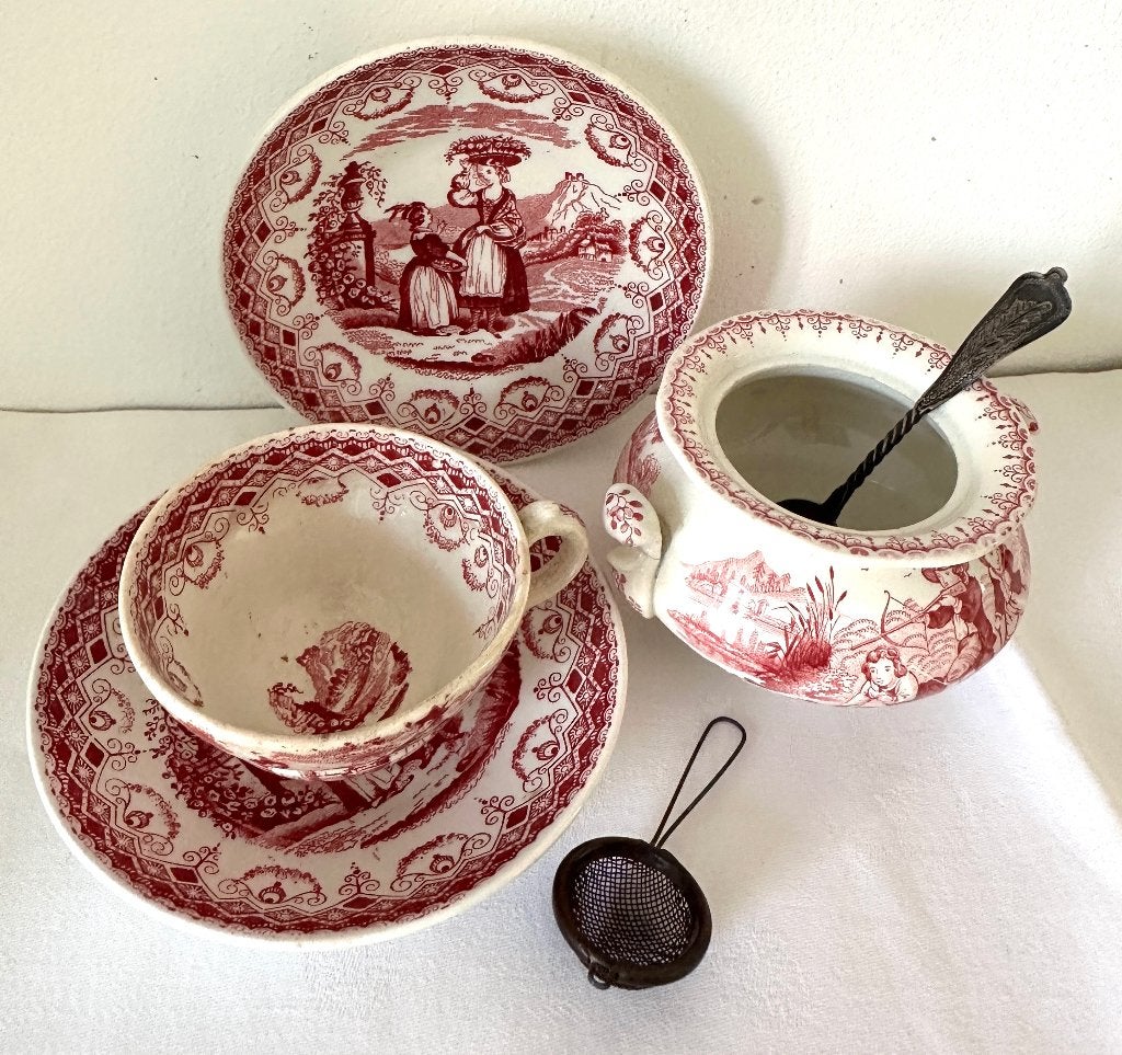 Antiek kindertheeservies Joy, van Petrus Regout ca. 1900, Ophalen of Verzenden