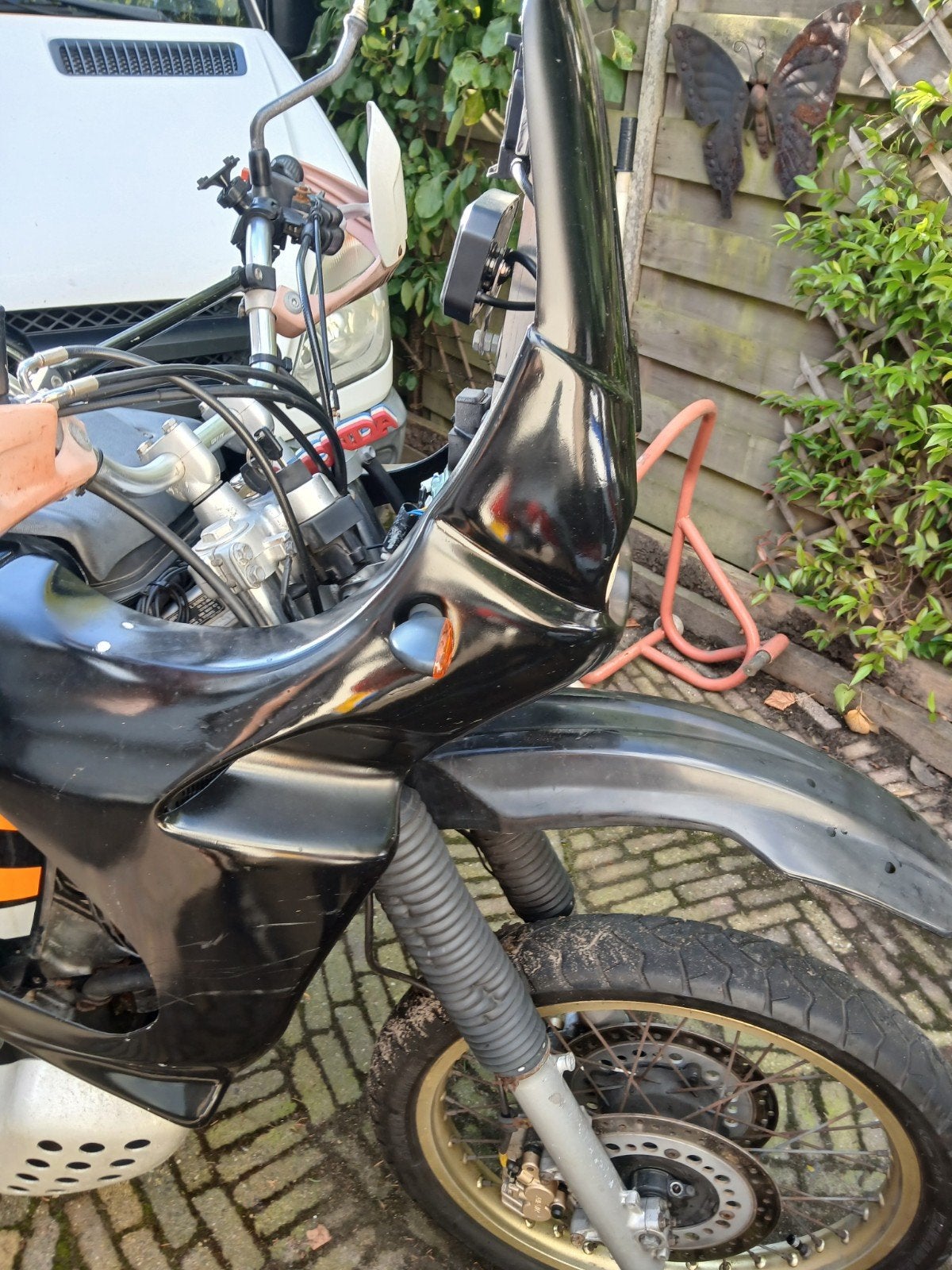 honda xrv750 rd07 rd07a rallykuip zwart incl teller/ steun, Ophalen, Gebruikt