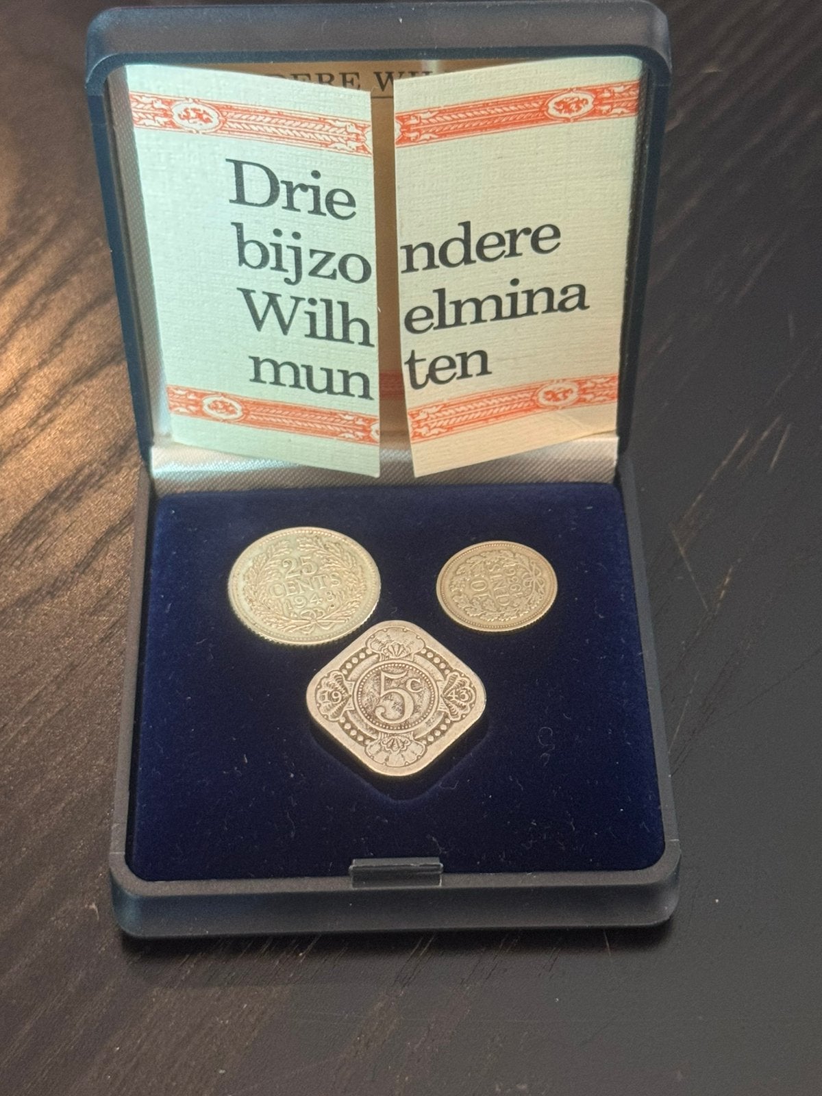 Originele NMB set – 3 bijzondere Wilhelmina munten 1943, Ophalen of Verzenden, Overige typen