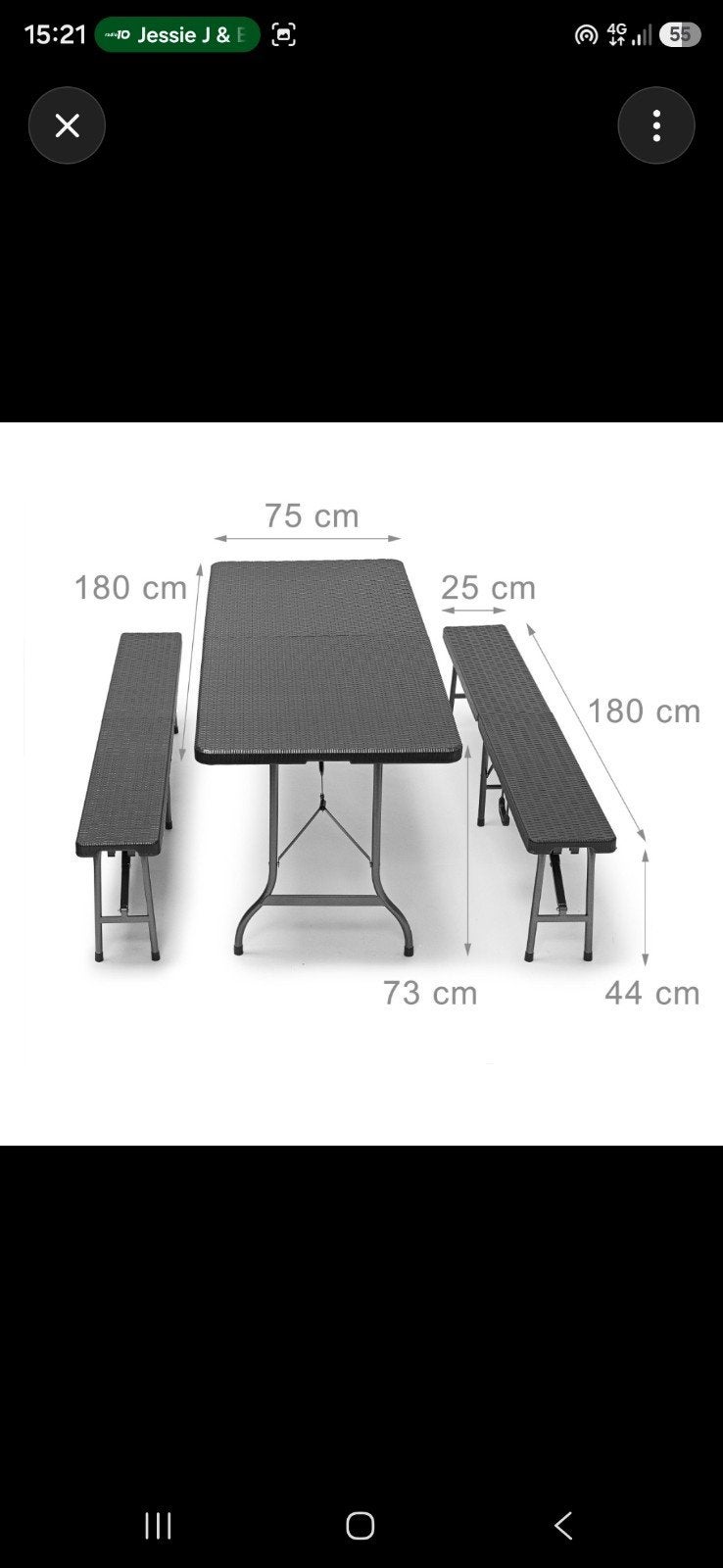 Relaxdays biertafelset 180 cm – tafel + 2 banken – nieuw, Caravans en Kamperen, Kampeermeubelen, Ophalen, Campingtafel, Nieuw