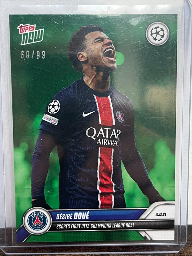 Topps Now Désiré Doué PSG UEFA Champions League Kaart, Ophalen of Verzenden, Zo goed als nieuw