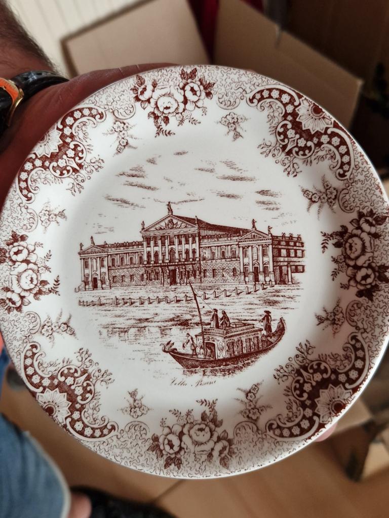 Venetian Villas gebaksborden en groot bord - Made in Italy, Antiek en Kunst, Ophalen of Verzenden