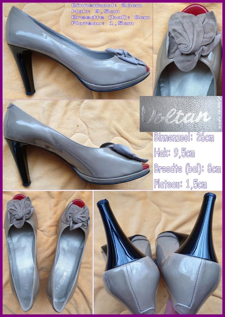 VOLTAN beige lakleren pumps/hakken maat 40 zgan, Pumps, Beige, Ophalen of Verzenden, Zo goed als nieuw
