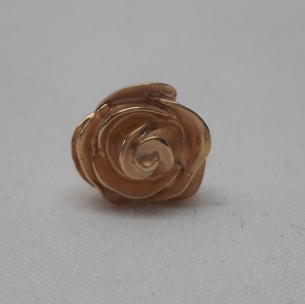 Zilveren rosé vergulde roos revers /broche nr.1468, Verzenden, Minder dan 4 cm, Zo goed als nieuw, Goud