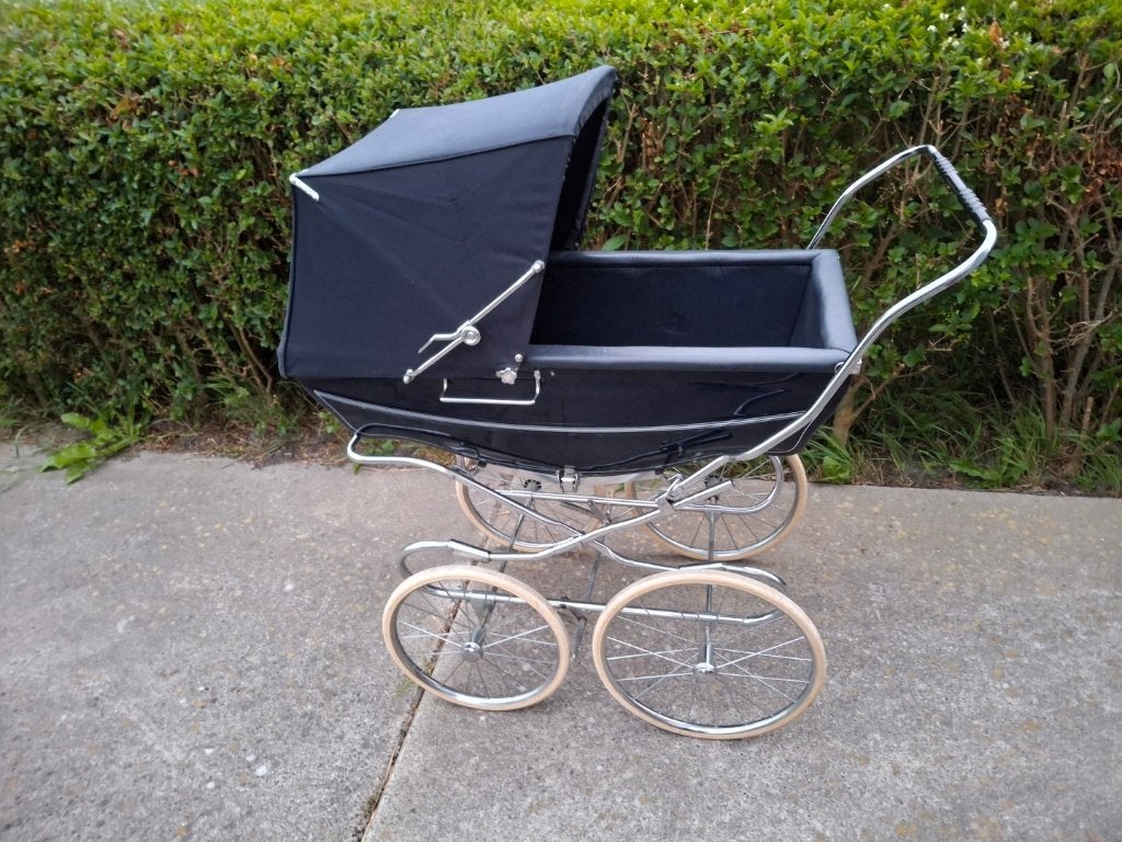 Vintage blauwe kinderwagen Silver Cross, Ophalen of Verzenden, Gebruikt, Overige merken