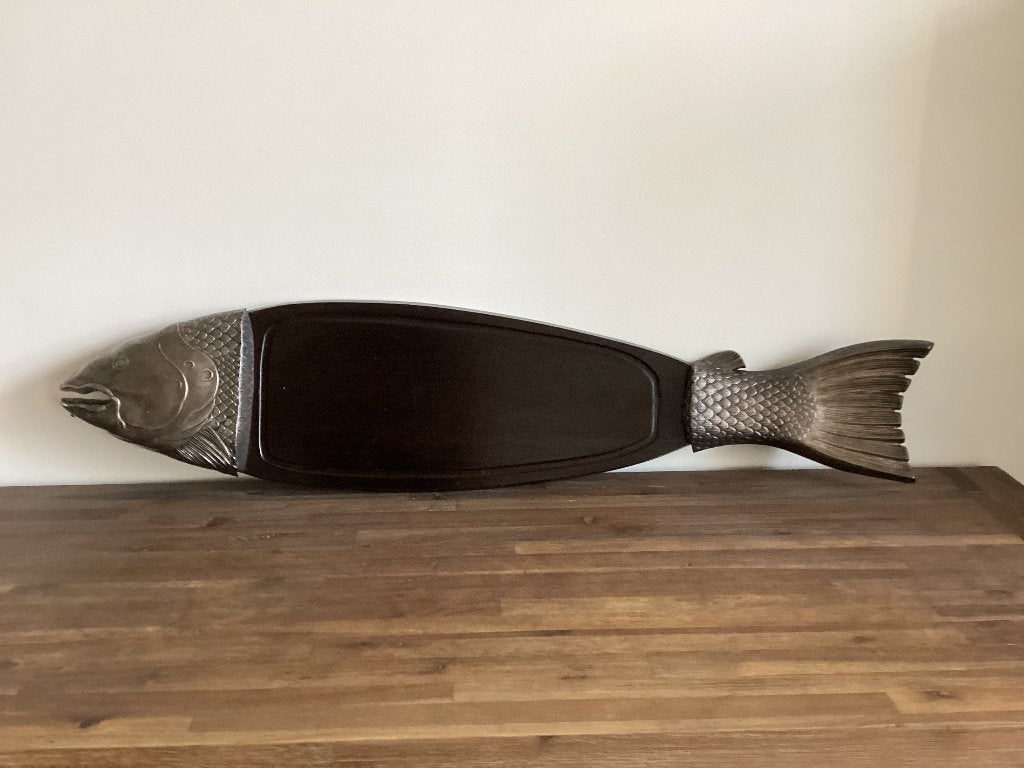 Vintage serveerplank vis XL, Snij-/serveerplank, Ophalen of Verzenden, Zo goed als nieuw