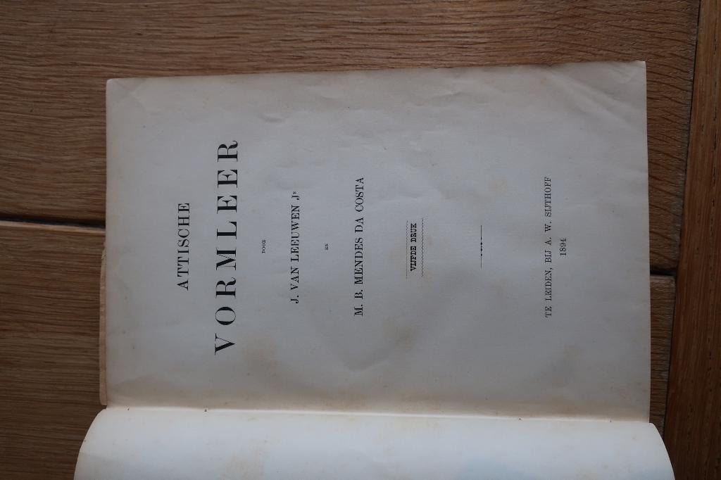 attische vormleer van leeuwen da costa 1894, Ophalen of Verzenden, Beta, Zo goed als nieuw, HBO