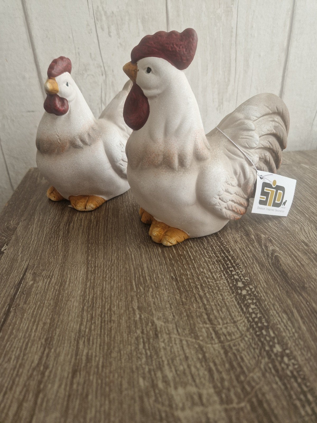 Set van Haan en Kip Keramiek - Season Inspired Decoration, Ophalen of Verzenden