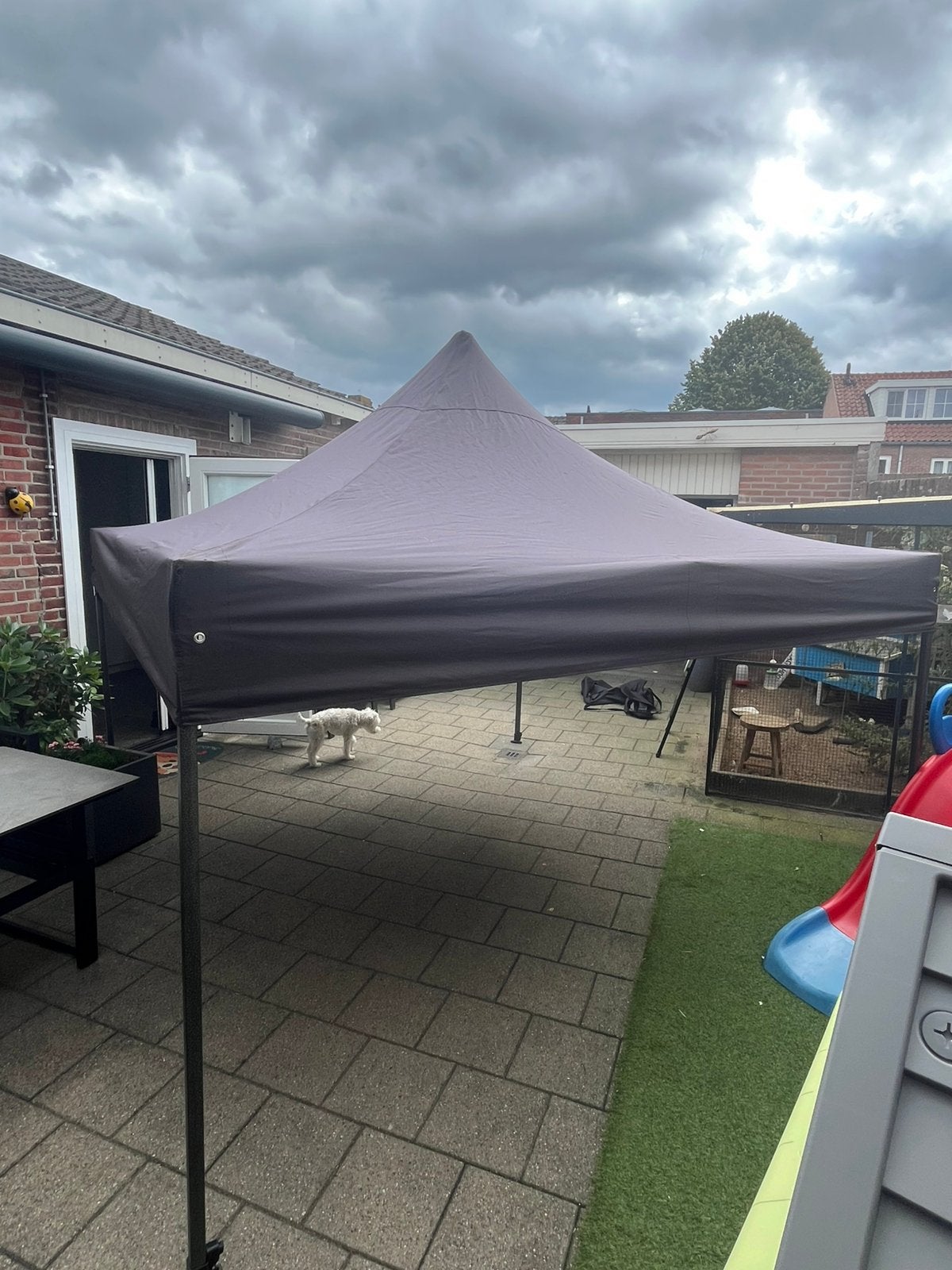 Te koop easy up partytent 3x3 easyup pagodetent zwart, Ophalen, Info@janverhuurtalles.com, Janverhuurtalles, Minder dan 5 meter