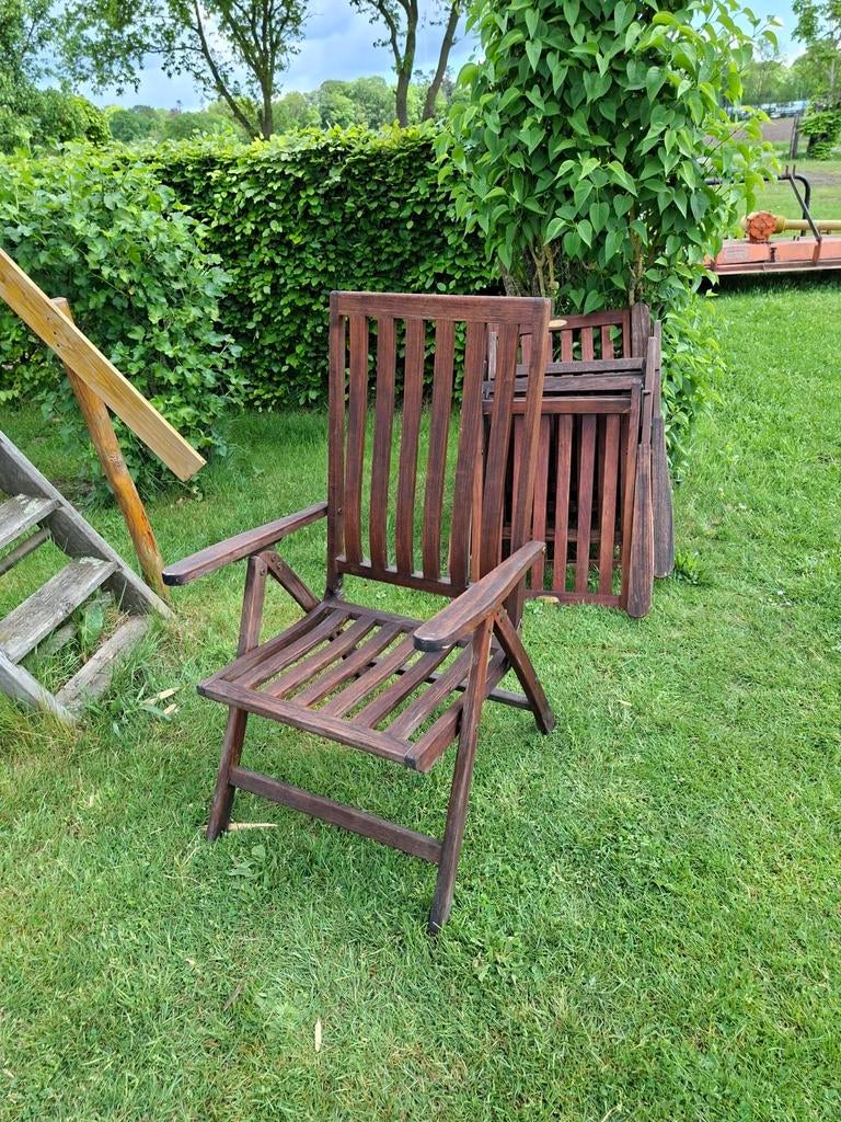 Houten tuinstoelen, Ophalen, Zo goed als nieuw, Hout