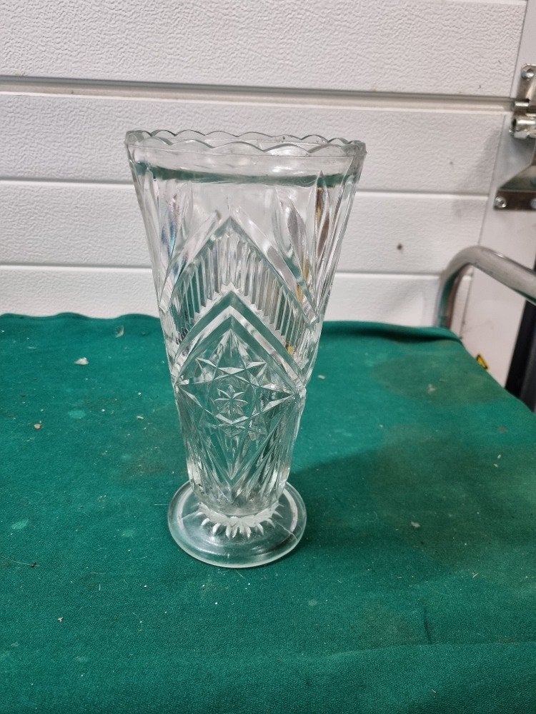 vaas glas vintage ddr trompetvaas, Ophalen of Verzenden