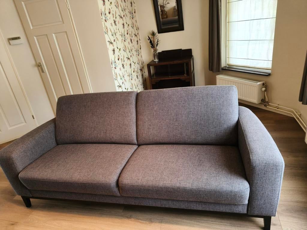Mooie grijze bank uit nalatenschap, Ophalen, Gebruikt, Tweepersoons, 75 tot 100 cm