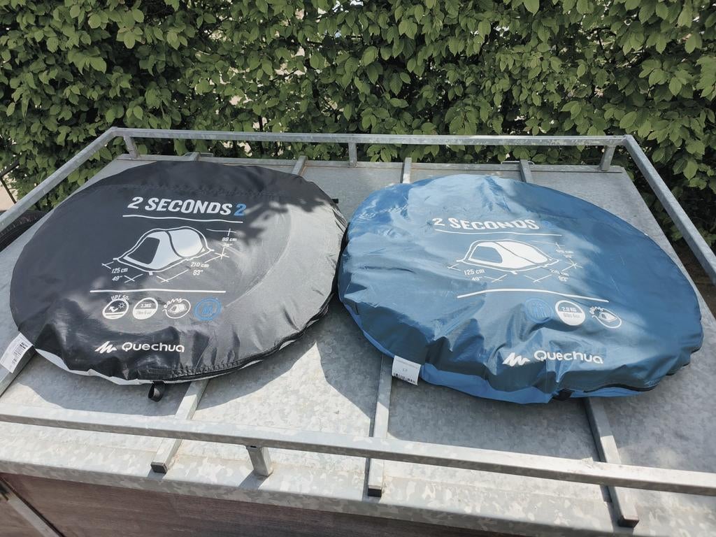 Quechua 2 Seconds 2 persoons tenten - Zwart & Blauw, Ophalen, Gebruikt, Tot en met 4