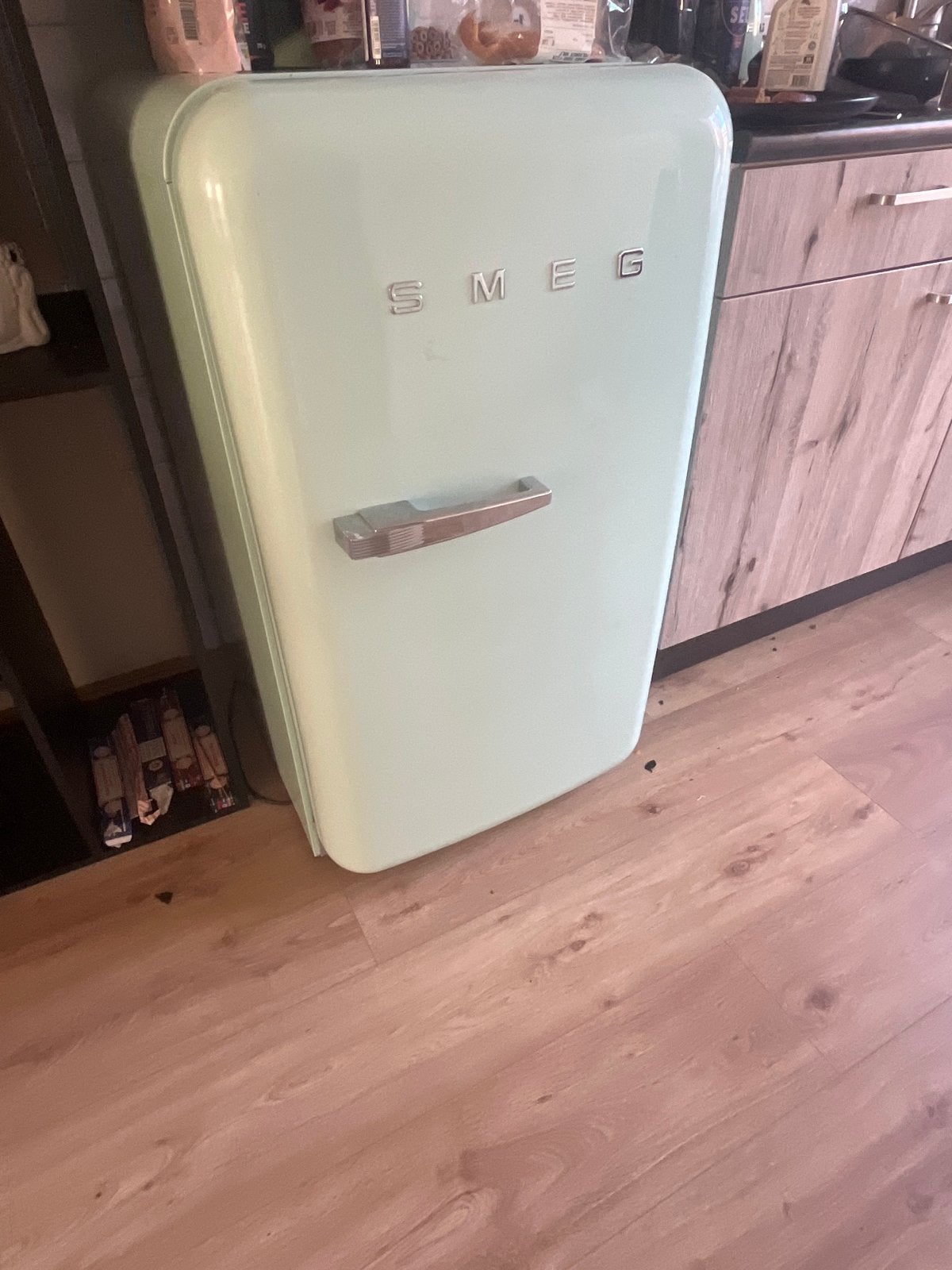 Smeg koelkast groen  maar 3 maanden oud, Ophalen, 150 tot 200 liter, 60 cm of meer, 140 tot 160 cm