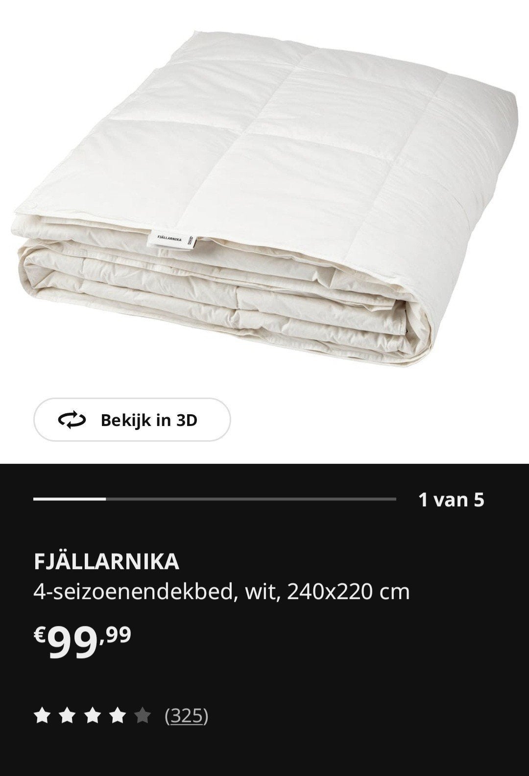 IKEA dekbed 240 220 cm, Tweepersoons, Dons en Veren, Ophalen of Verzenden, IKEA