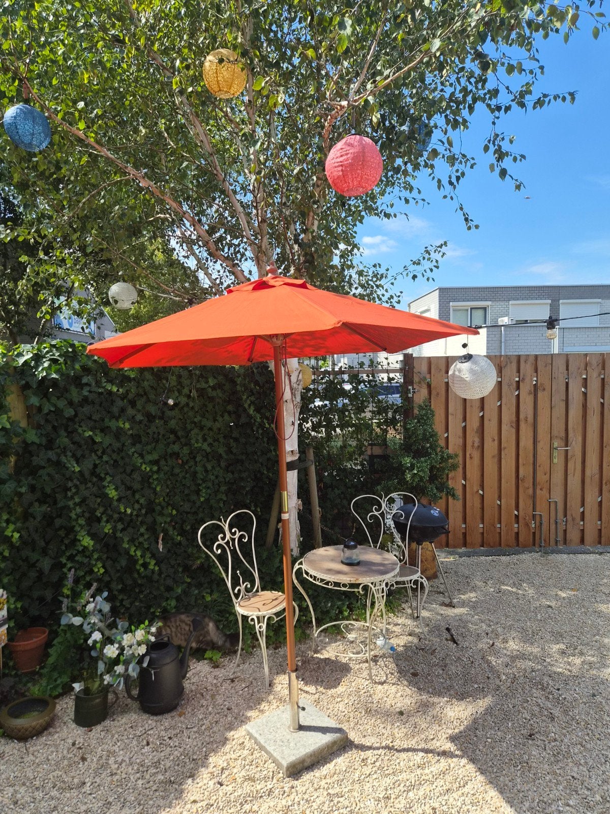 Nieuwe Parasol Terra Cotta - 2 meter breed, Tuin en Terras, Ophalen of Verzenden, Nieuw, 2 tot 3 meter, Stokparasol