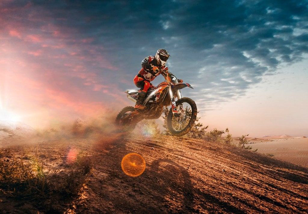 Motorcross fotobehang, motor behang, Quad * Muurdeco4kids, Verzenden, Fotobehang
