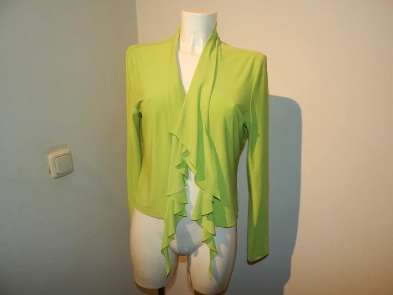 Joseph Ribkoff lime groen stretch vest voilants voorkant M