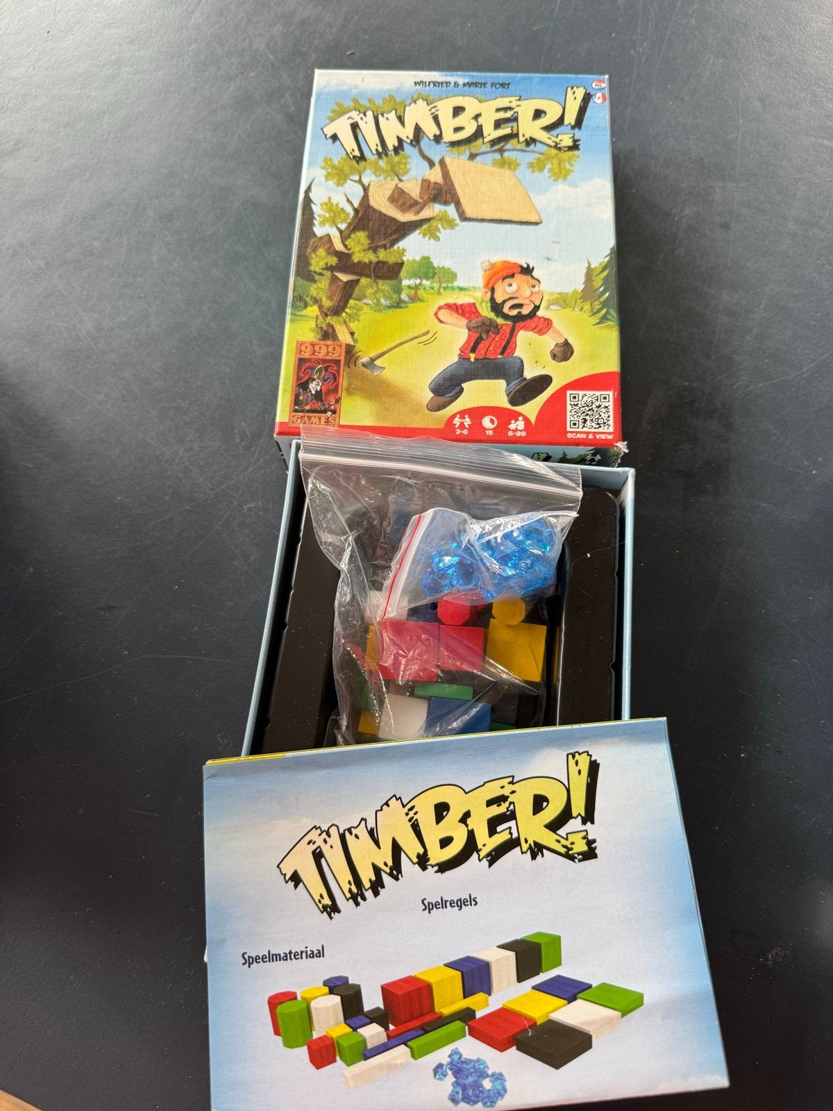 Timber! Bordspel - Zo goed als nieuw, Drie of vier spelers, Ophalen of Verzenden, Zo goed als nieuw