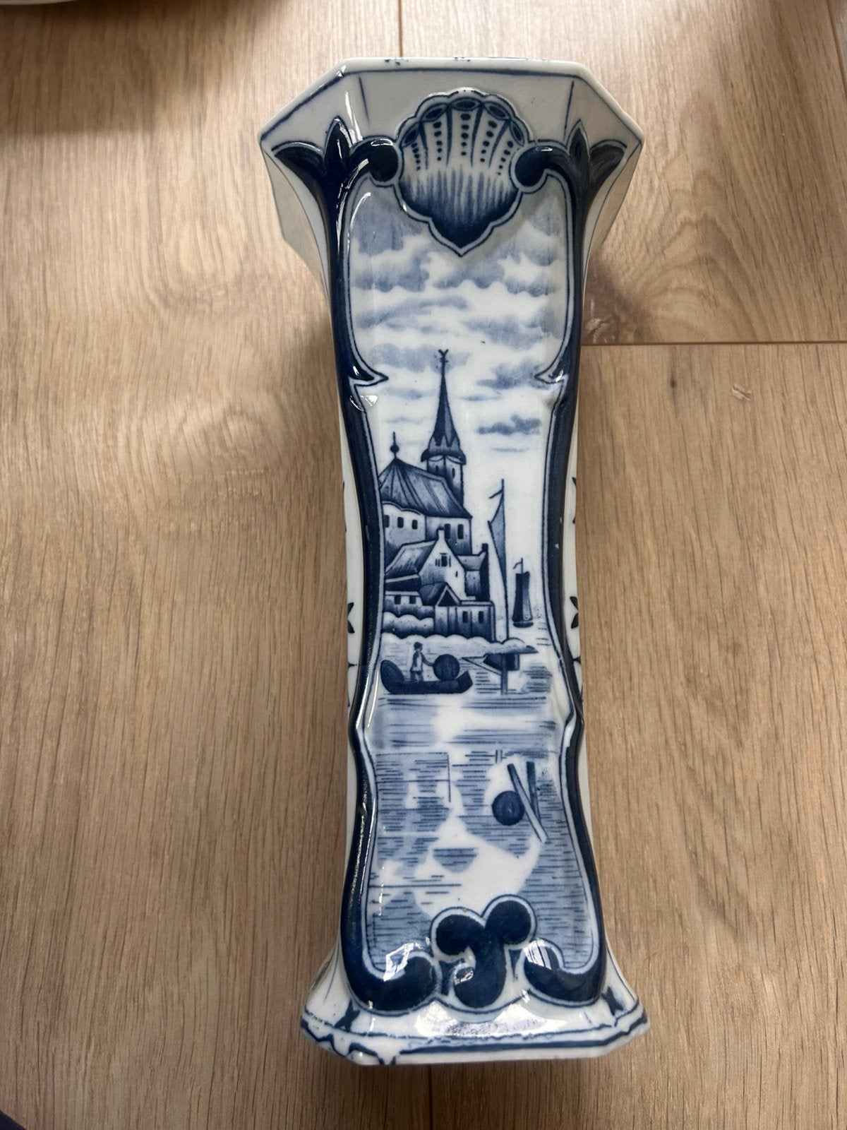 traditionele zeshoekige Delfts blauwe bekervaas, Ophalen of Verzenden