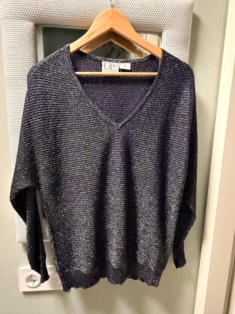 Zwarte trui met glitter details - Maat S, Kleding | Dames, Ophalen of Verzenden, Zo goed als nieuw, Maat 36 (S), Zwart