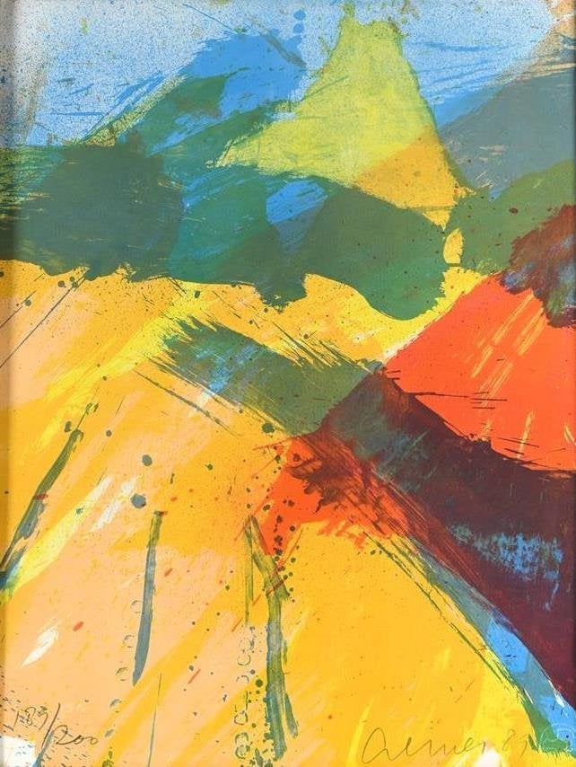 Jan Cremer(1940)Kleur Zeefdruk"Compositie Karpaten"Ges Gen, Antiek en Kunst, Abstract, Ophalen of Verzenden, Lithografie, Gelimiteerde oplage