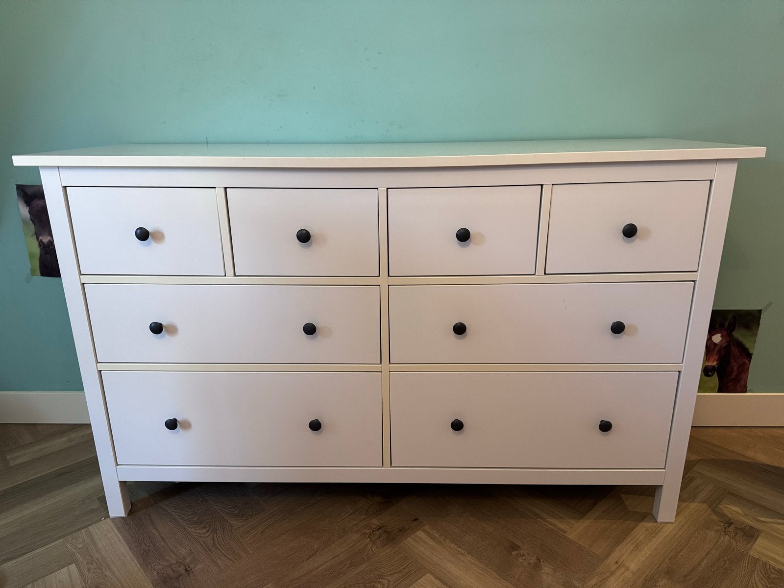 IKEA HEMNES ladekast wit gebeitst - 8 lades, Huis en Inrichting, Ophalen, Gebruikt, 5 laden of meer, 150 tot 200 cm