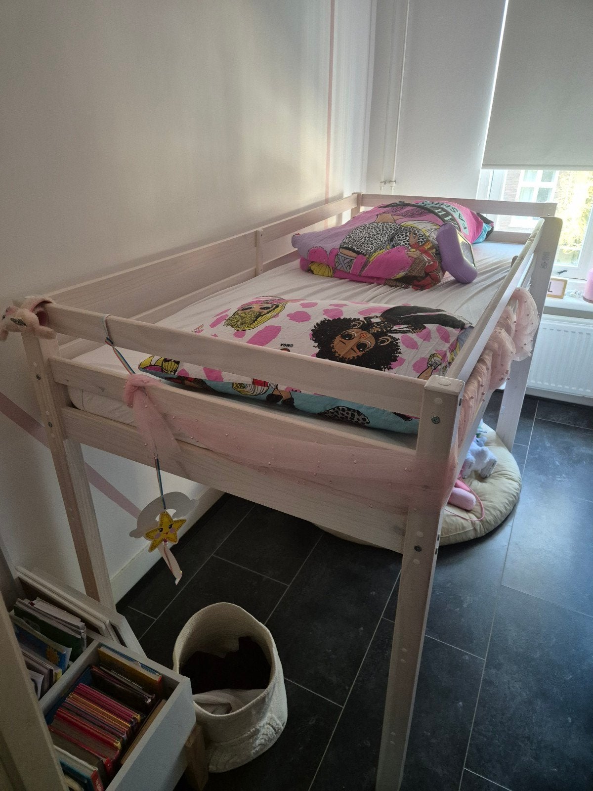 Half hoogslaper leenbakker met gratis matras, Ophalen, Zo goed als nieuw, Hoogslaper