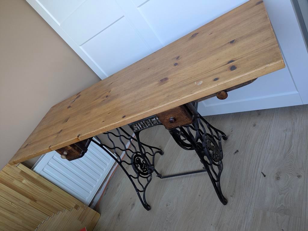 Antieke Singer Naaimachine Tafel Sidetable, Ophalen