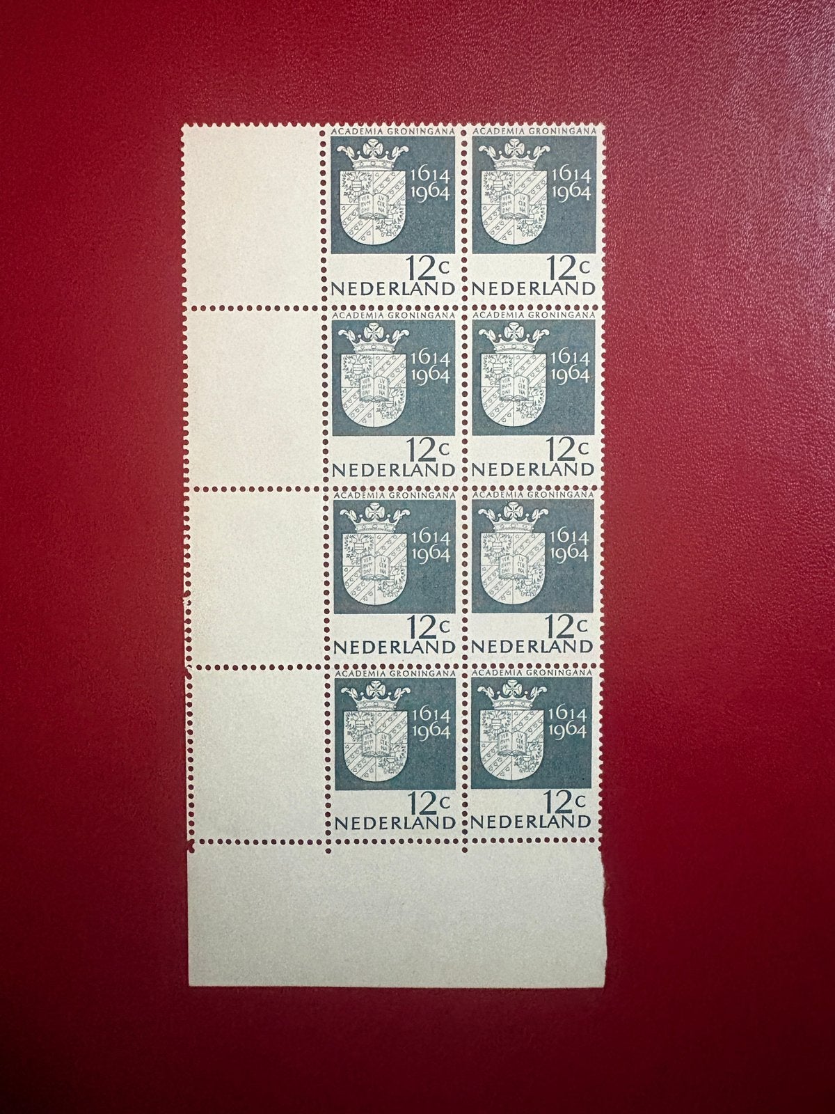 Misdruk met 4 blanco zegels NVPH 816, Ophalen, Na 1940, Postfris