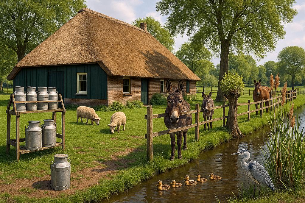 Borduurpatroon: Boerderij aan een sloot, Verzenden, Nieuw, Handborduren, Patroon