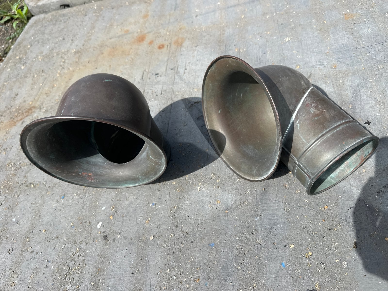 2 Koperen Luchthappers voor Historische Boot, Ophalen of Verzenden