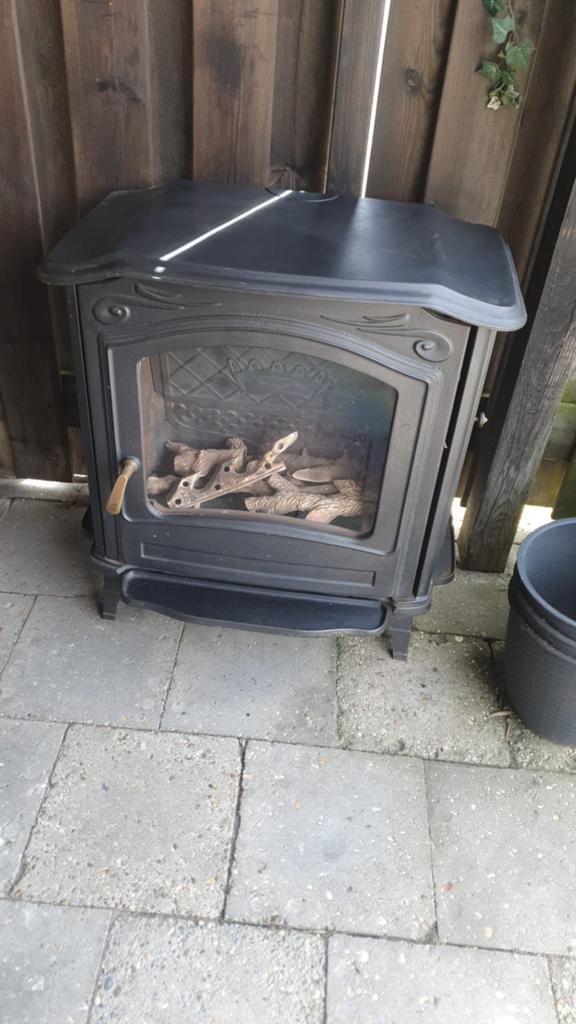 Gas kachel ijzer, Ophalen, Zo goed als nieuw, Vrijstaande haard, Gashaard