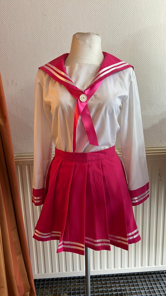 Roze Sailor Schooluniform Cosplay Kostuum, Ophalen of Verzenden, Zo goed als nieuw, Pak of Jurk