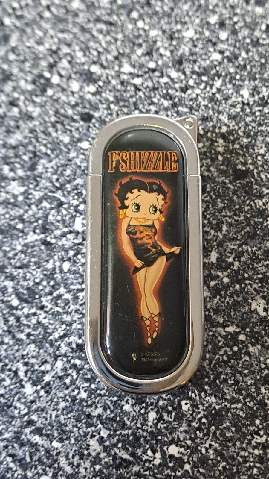 Vintage Betty Boop Aansteker F'SHIZZLE, Gebruikt, King Features Syndicate, Info@kingfeatures.com, Aansteker