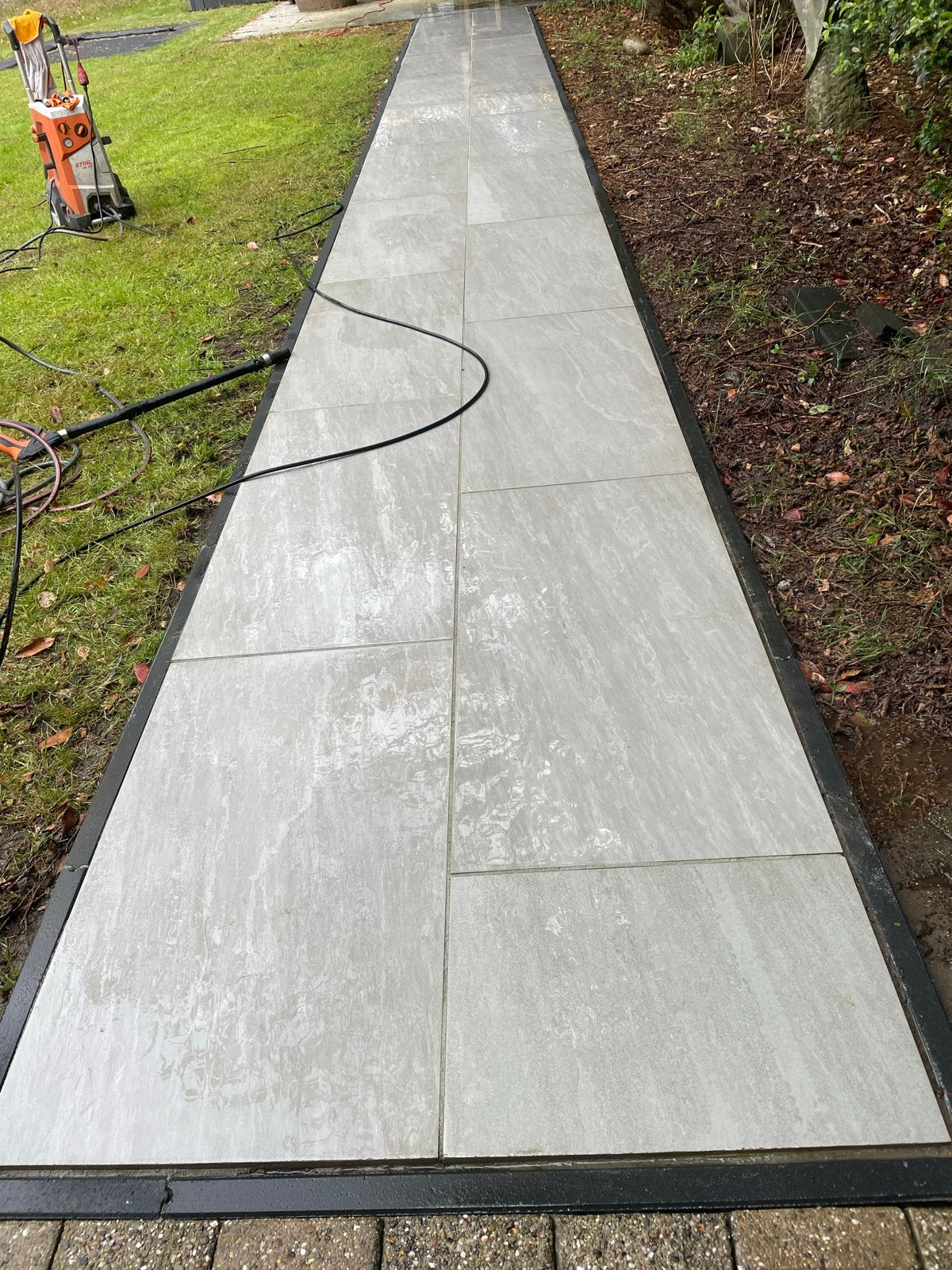 Tuin tegels/terras reiniging, Ophalen