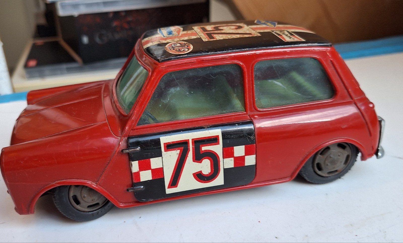 Opknapper: Vintage Mini Cooper Speelgoedauto (rood), Ophalen of Verzenden, Gebruikt