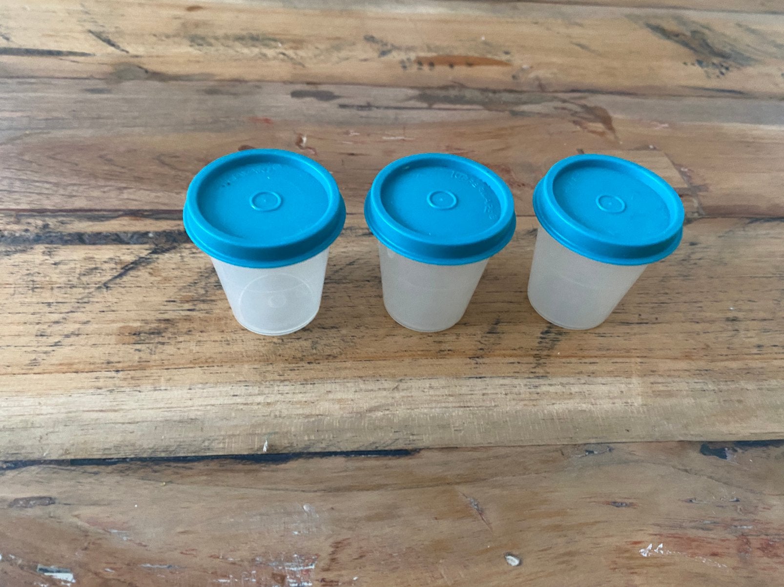 Tupperware kleine potjes, Ophalen of Verzenden, Blauw, Bus of Trommel