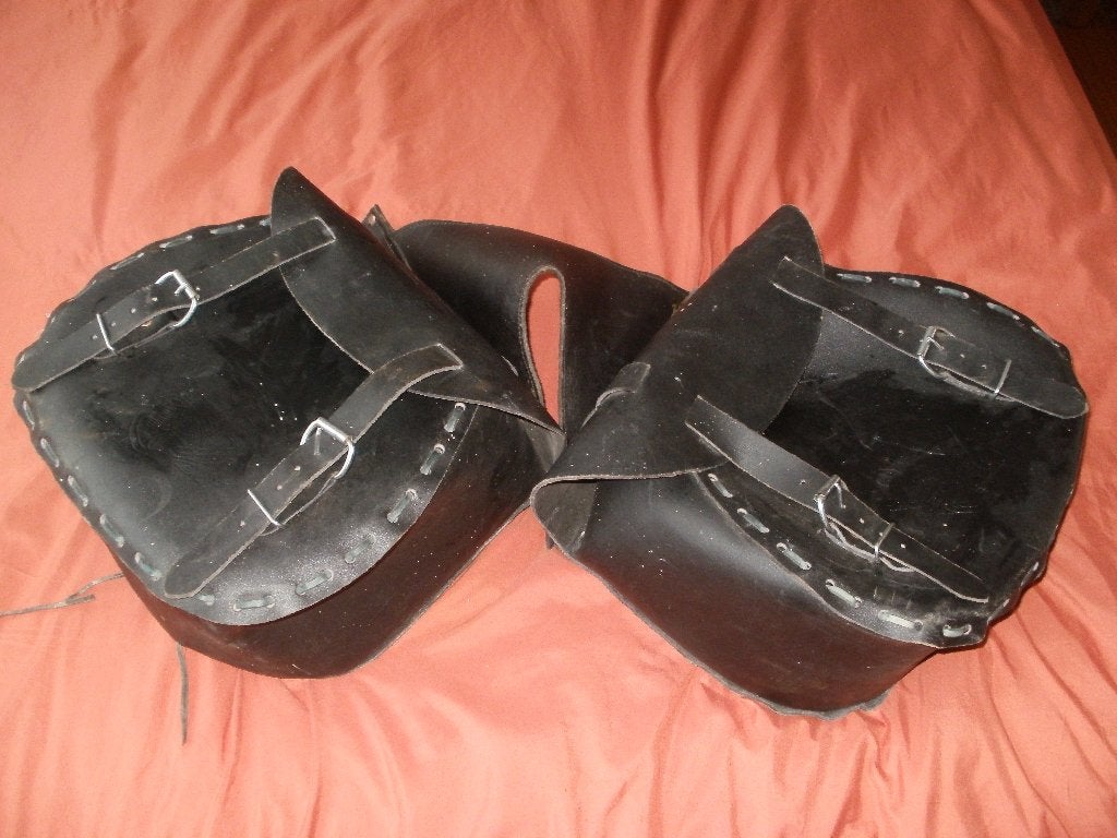 leren motortassen voor op oldtimer, Ophalen of Verzenden, Gebruikt