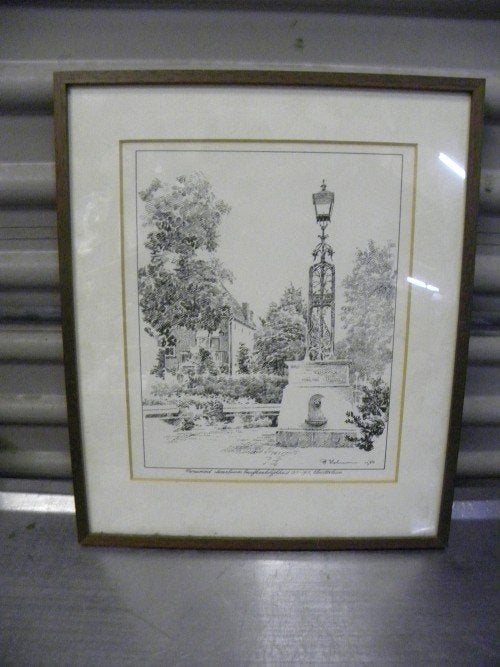 schilderij tekening, holman kloostertuin, Ophalen of Verzenden, 'T Olde Gre-j, Info@toldegrej.nl, Endepoelstraat 20f Didam