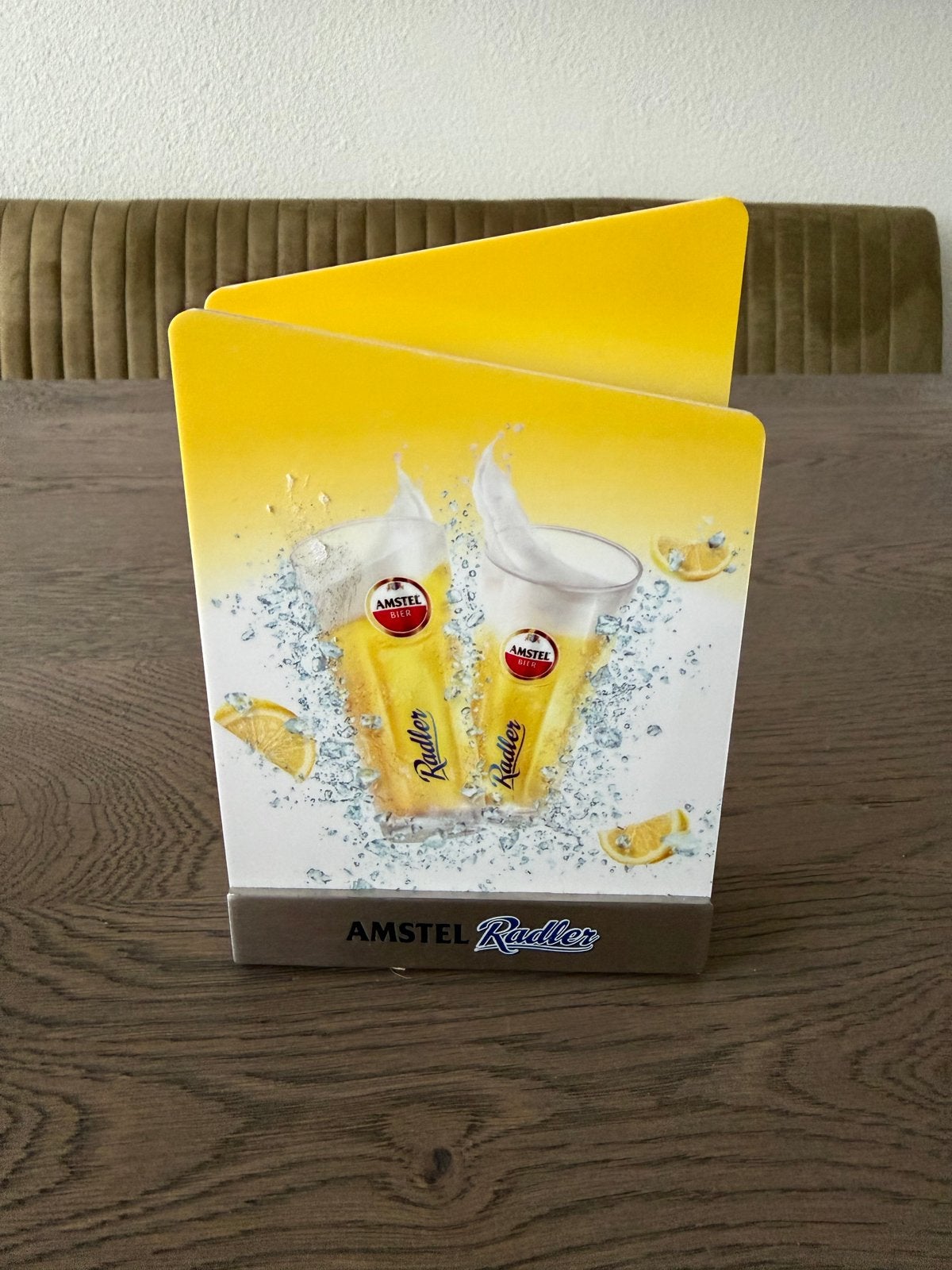 Amstel Radler Reclamebord / Tafeldisplay, Verzamelen, Ophalen of Verzenden, Zo goed als nieuw, Reclamebord