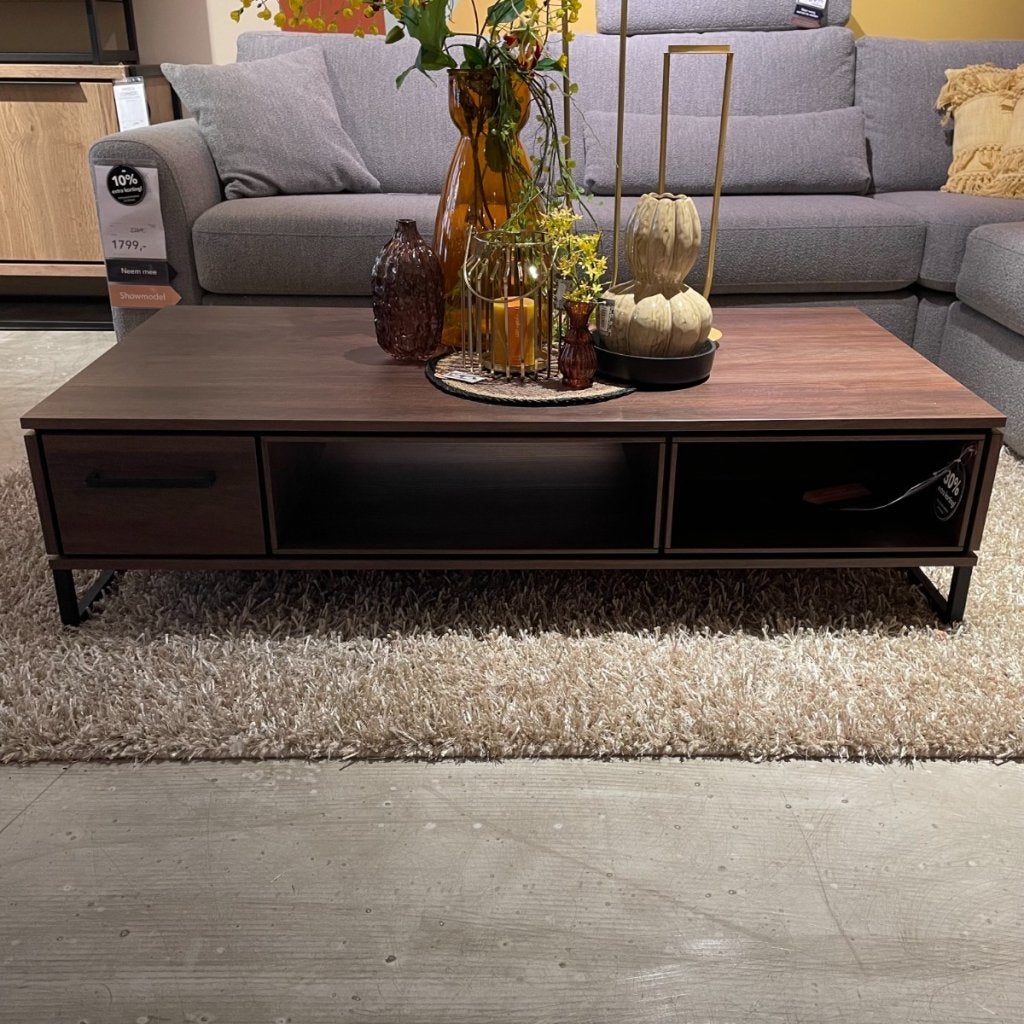 Scuro Salontafel 2 la + 3 open vakken Dark Almond Decor -, Niet ingevuld, Niet ingevuld, Niet ingevuld