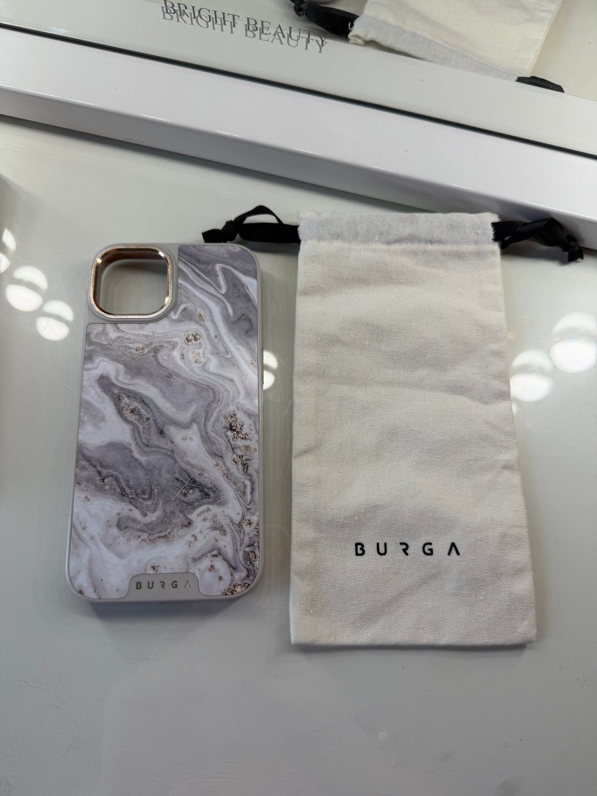 Burga iPhone 15 Plus Hoesje - Marmer Design Elite, Kunststof, Hoesje of Tasje, Ophalen of Verzenden, Schokbestendig