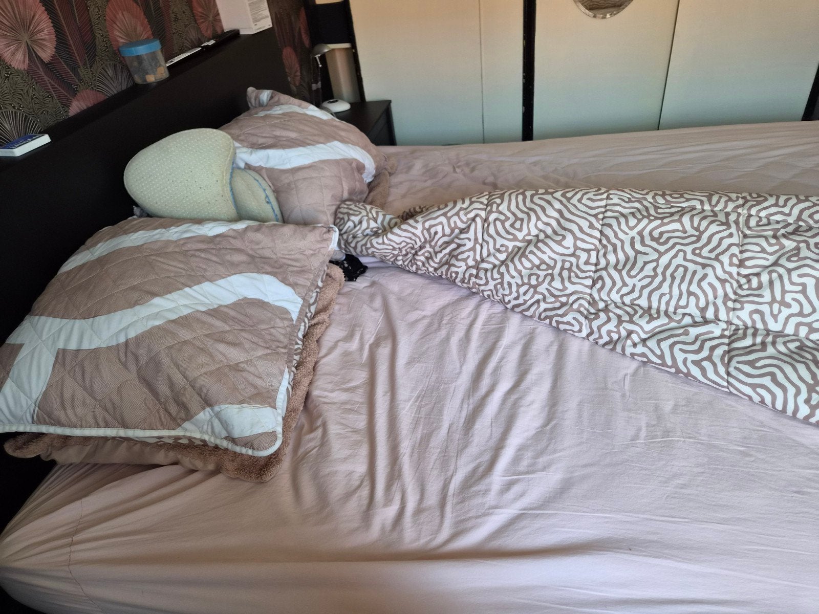 Waterbed 180x220 cm met LED verlichting, Huis en Inrichting, Slaapkamer | Bedden, Ophalen, Overige materialen, Gebruikt, Zwart