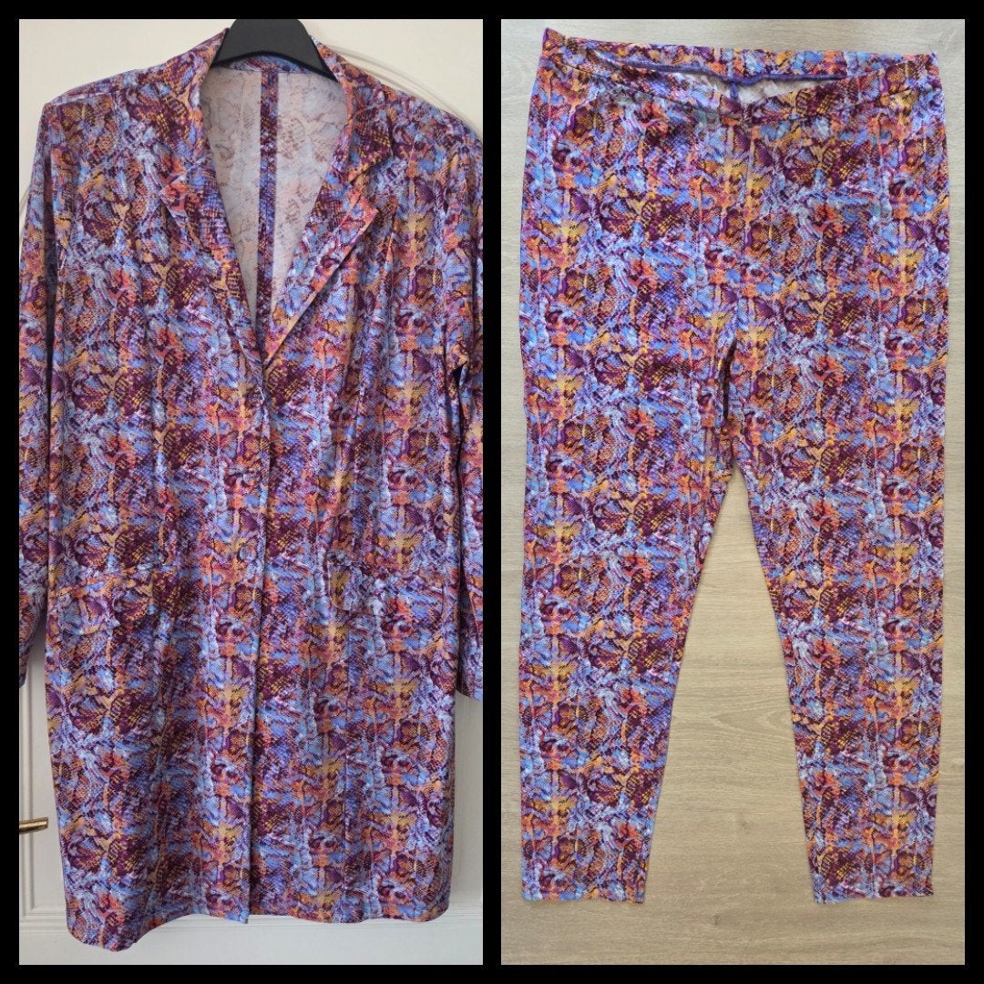 Plus basics 2-delig pak maat 48, Verzenden, Paars, Zo goed als nieuw, Jasje of Colbert