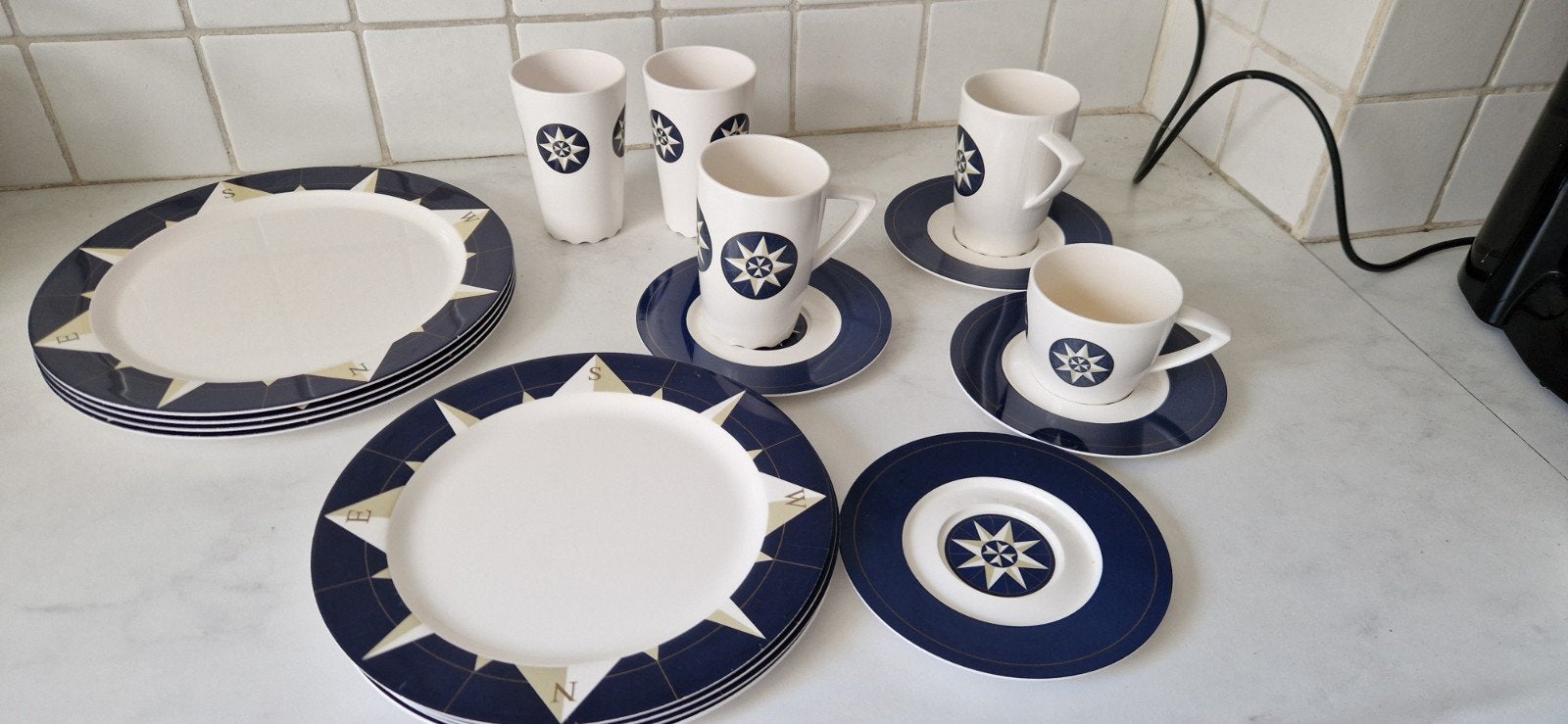 mepal rosti windroos servies., Caravans en Kamperen, Kampeeraccessoires, Ophalen of Verzenden, Gebruikt