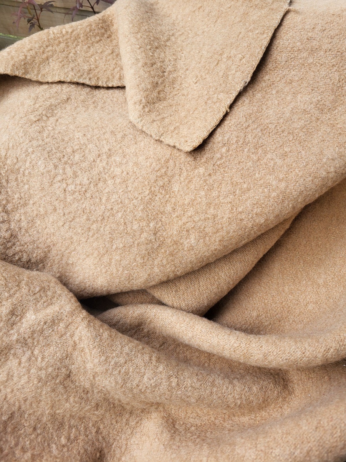 Wollen deken - Beige/lichtbruin - 200x180 cm, Ophalen of Verzenden, Woondeken, Gebruikt, Beige